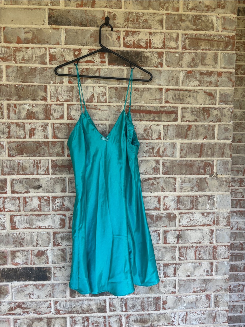 Kathryn Silk-Feel Teal Slip Dress